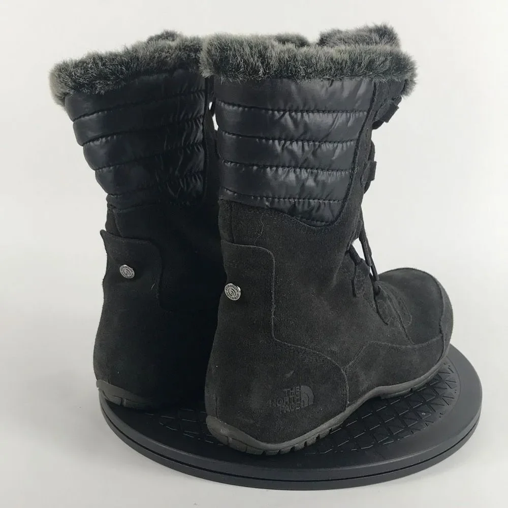 The North Face Nuptse Purna II Black Suede Winter Boots Women’s Size 9.5 - Picture 5 of 11